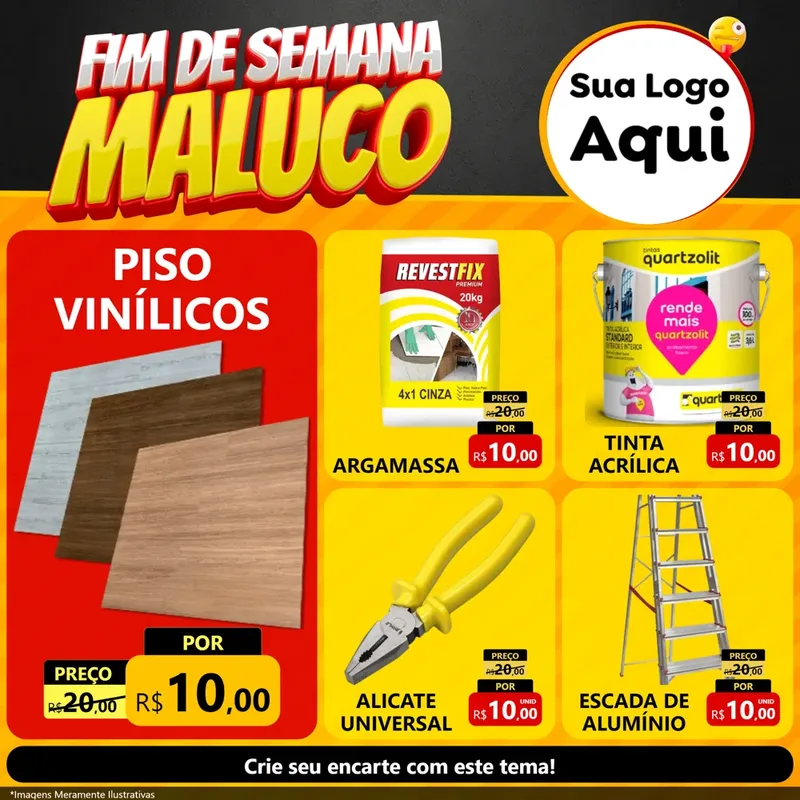 Modelo de Rede Social para Feed Facebook com o tema Final de Semana Maluco para Material para Construção
