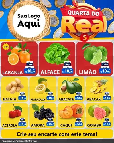 Modelo de Rede Social para Feed Instagram com o tema Quarta do Real para Hortifrúti