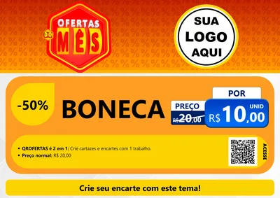Modelo de Cartaz para Cartaz A4 Horizontal com o tema Ofertas do Mês para Brinquedos