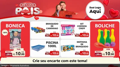 Modelo de TV para TV Horizontal com o tema Mês dos Pais para Brinquedos