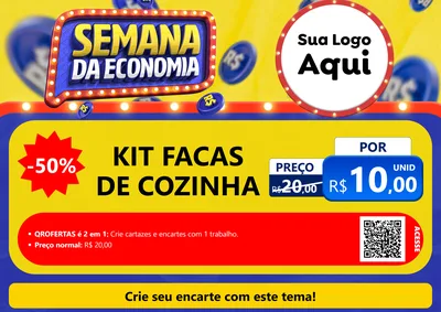 Modelo de Cartaz para Cartaz A4 Horizontal com o tema Semana da Economia para Utilidades Domésticas