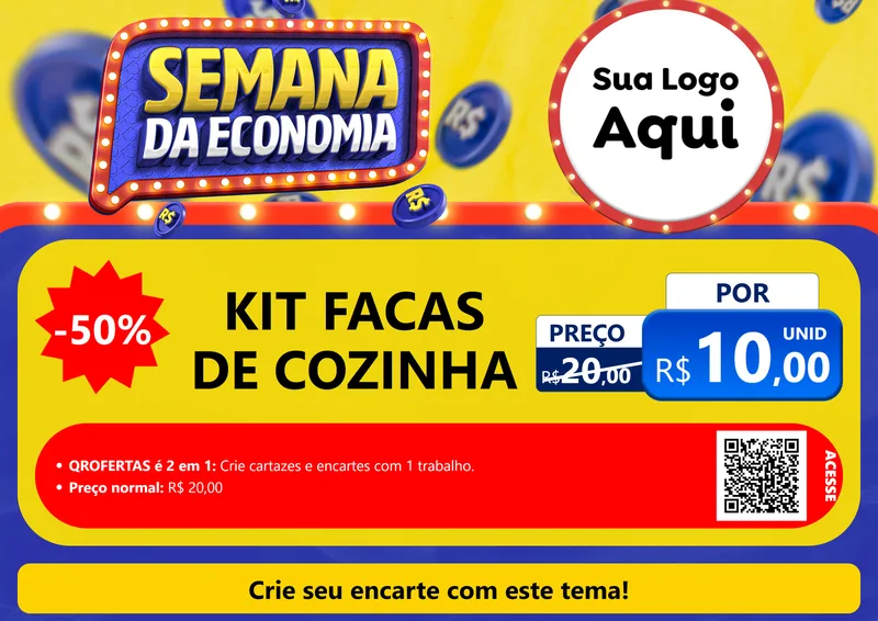 Modelo de Cartaz para Cartaz A4 Horizontal com o tema Semana da Economia para Utilidades Domésticas