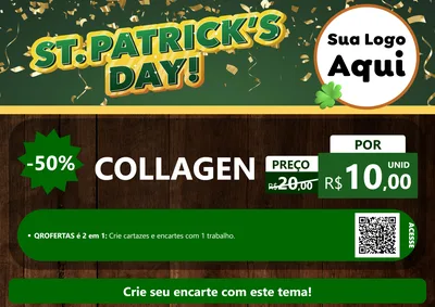 Modelo de Cartaz para Cartaz A4 Horizontal com o tema St Patriks Day para Suplementos alimentares