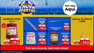 Modelo de TV para TV Horizontal com o tema Chuva de Ofertas para Armarinho e Aviamentos