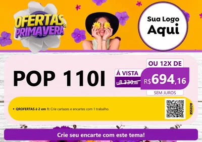 Modelo de Cartaz para Cartaz A4 Horizontal com o tema Ofertas Da Primavera para Concessionaria de Motos