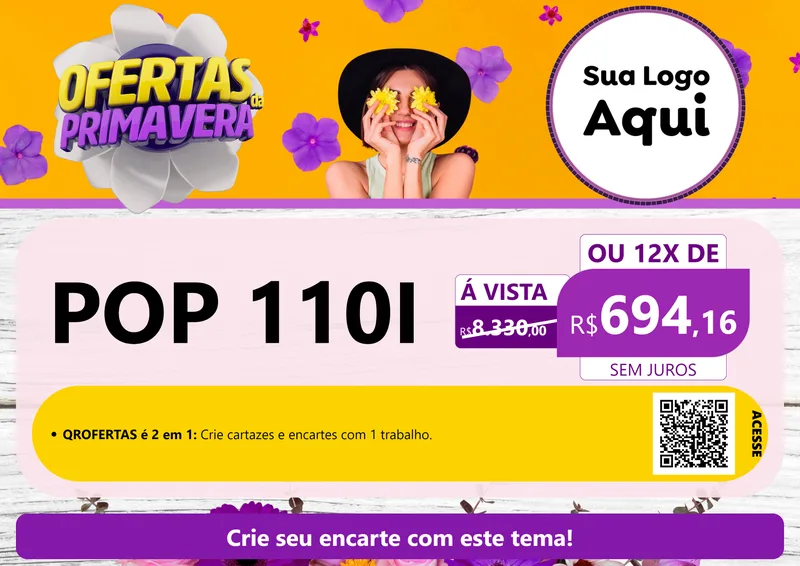 Modelo de Cartaz para Cartaz A4 Horizontal com o tema Ofertas Da Primavera para Concessionaria de Motos
