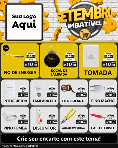 Modelo de Rede Social para Feed Instagram com o tema Setembro Imbatível para Materiais Elétricos