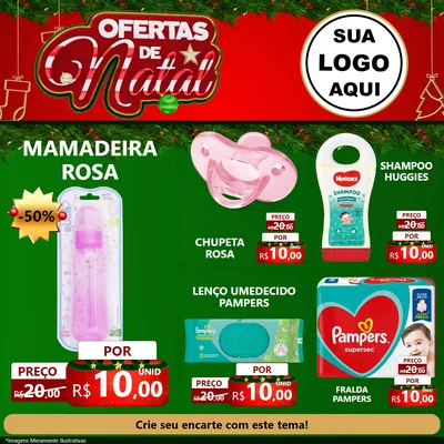 Modelo de Rede Social para Feed Facebook com o tema Ofertas de Natal para Bebês