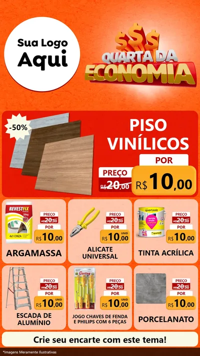 Modelo de Rede Social para Stories com o tema Quarta da Economia para Material para Construção