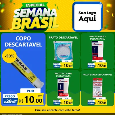 Modelo de Rede Social para Feed Facebook com o tema Especial Semana do Brasil para Embalagens