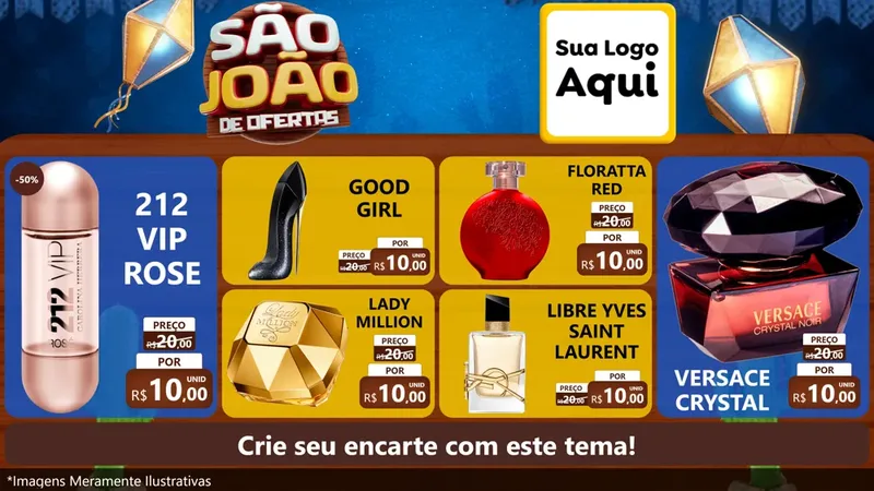 Modelo de TV para TV Horizontal com o tema São João Ofertas Imbatíveis! - Junina para Perfumes