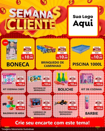 Modelo de Rede Social para Feed Instagram com o tema Semana do Cliente para Brinquedos