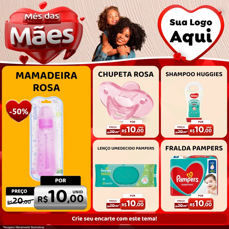 Modelo de Rede Social para Feed Facebook com o tema Mês das Mães para Bebês