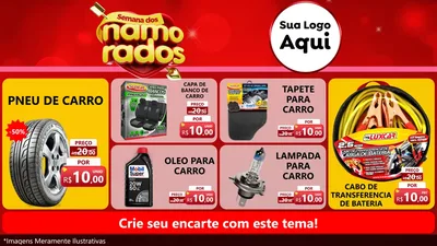 Modelo de TV para TV Horizontal com o tema Semana dos namorados para Auto peças