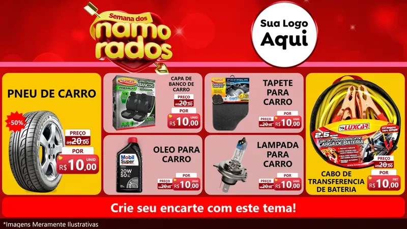 Modelo de TV para TV Horizontal com o tema Semana dos namorados para Auto peças