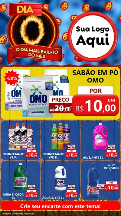 Modelo de Rede Social para Stories com o tema Dia O - O Dia Mais Barato Do Mês para Produtos de Limpeza