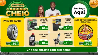 Modelo de TV para TV Horizontal com o tema Carrinho Cheio para Auto peças