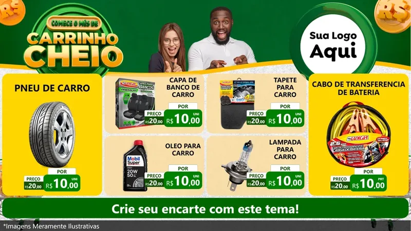 Modelo de TV para TV Horizontal com o tema Carrinho Cheio para Auto peças