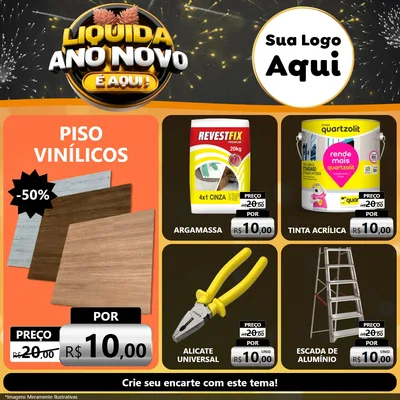 Modelo de Rede Social para Feed Facebook com o tema Liquida Ano Novo É Aqui! para Material para Construção