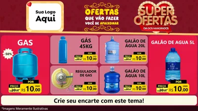 Modelo de TV para TV Horizontal com o tema Dia dos Namorados para Água e gás