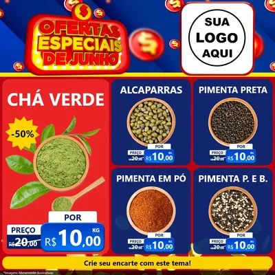 Modelo de Rede Social para Feed Facebook com o tema Ofertas Especiais de Junho para Produtos Naturais