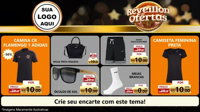 Modelo de TV para TV Horizontal com o tema Réveillon de Ofertas para Roupas e acessórios