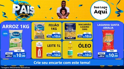 Modelo de TV para TV Horizontal com o tema Dia dos Pais para Supermercado