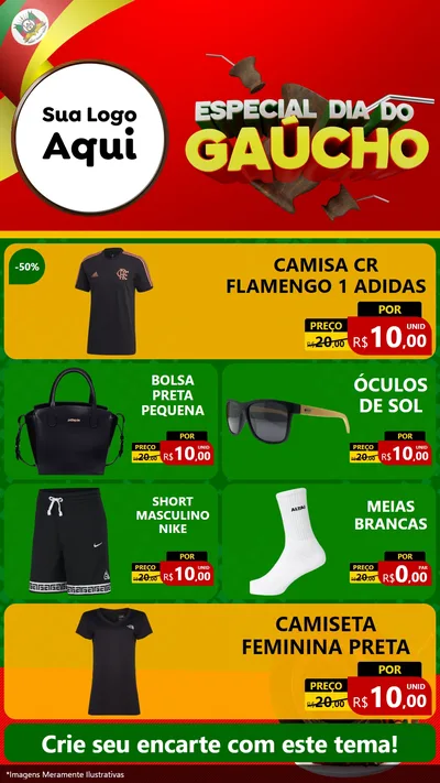 Modelo de TV para TV Vertical com o tema Especial Dia do Gaúcho para Roupas e acessórios