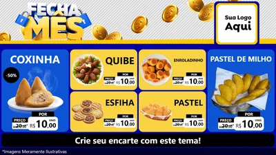 Modelo de TV para TV Horizontal com o tema Fecha Mês para Salgadaria