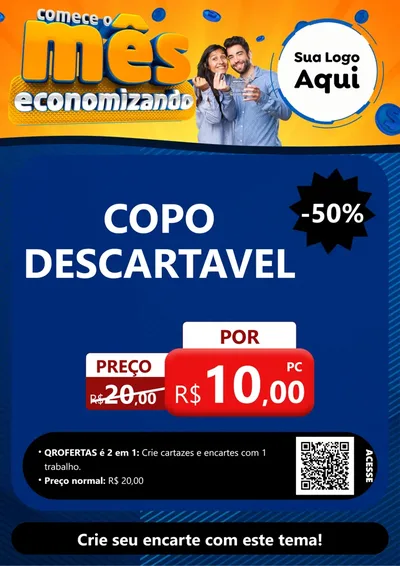 Modelo de Cartaz para Cartaz A4 Vertical com o tema Comece O Mês Economizando para Embalagens