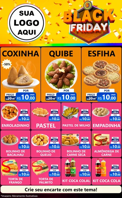 Modelo de Encarte para Encarte Grande com o tema Black Friday para Salgadaria