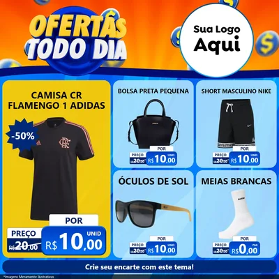 Modelo de Rede Social para Feed Facebook com o tema Ofertas Todo Dia para Roupas e acessórios