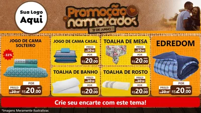 Modelo de TV para TV Horizontal com o tema Promoção Namorados para Cama, Mesa e Banho