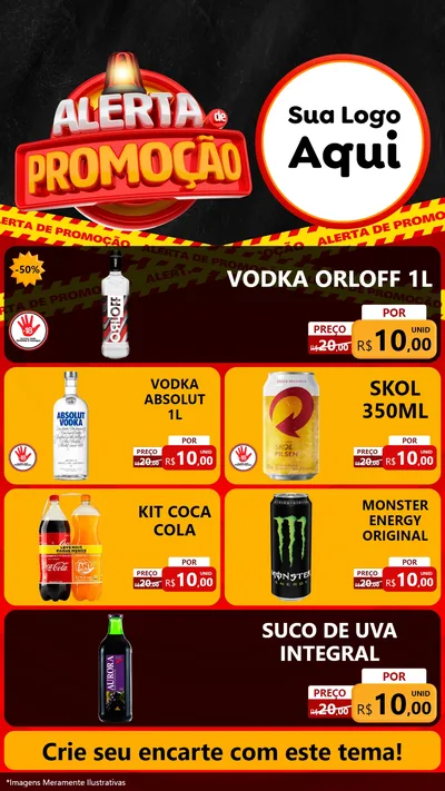 Modelo de TV para TV Vertical com o tema Alerta de Promoção para Distribuidora de bebidas