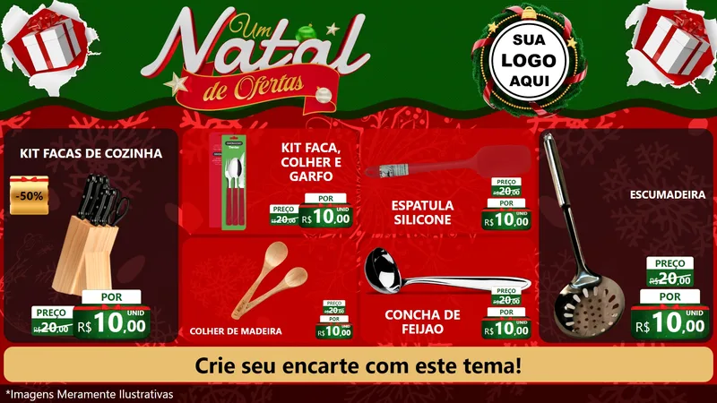 Modelo de TV para TV Horizontal com o tema Um Natal de Ofertas para Utilidades Domésticas