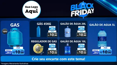 Modelo de TV para TV Horizontal com o tema Black Friday para Água e gás