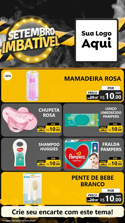 Modelo de TV para TV Vertical com o tema Setembro Imbatível para Bebês