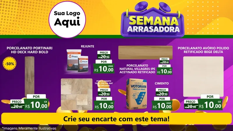 Modelo de TV para TV Horizontal com o tema Semana Arrasadora para Pisos e revestimentos
