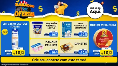 Modelo de TV para TV Horizontal com o tema Sabadou de Ofertas para Frios e Laticínios