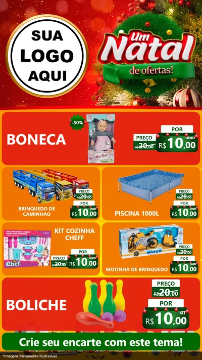 Modelo de TV para TV Vertical com o tema Um Natal de Ofertas para Brinquedos