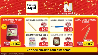 Modelo de TV para TV Horizontal com o tema Dia N o Dia Mais Barato do Mês para Armarinho e Aviamentos