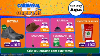 Modelo de TV para TV Horizontal com o tema Carnaval de Ofertas para Agropecuária