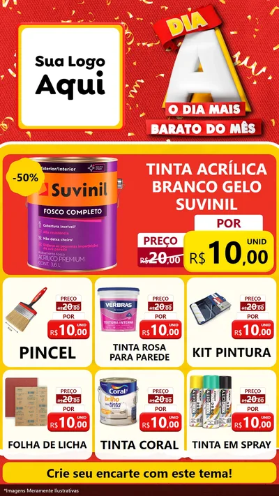 Modelo de Rede Social para Stories com o tema Dia A o Dia Mais Barato do Mês para Tintas e Ferramentas