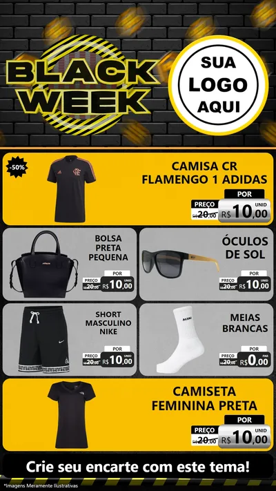 Modelo de TV para TV Vertical com o tema Black Week para Roupas e acessórios