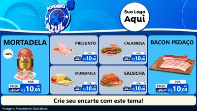 Modelo de TV para TV Horizontal com o tema Novembro Azul para Frios e Laticínios