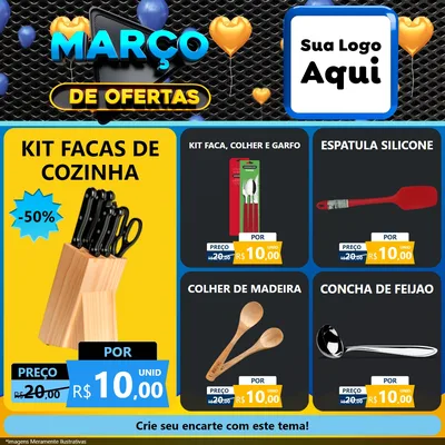 Modelo de Rede Social para Feed Facebook com o tema Março de Ofertas para Utilidades Domésticas