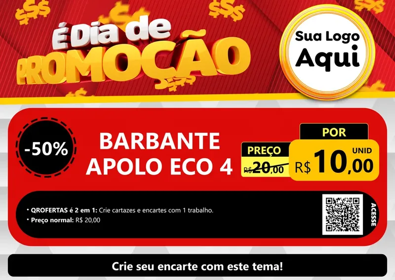 Modelo de Cartaz para Cartaz A4 Horizontal com o tema É Dia De Promoção para Armarinho e Aviamentos