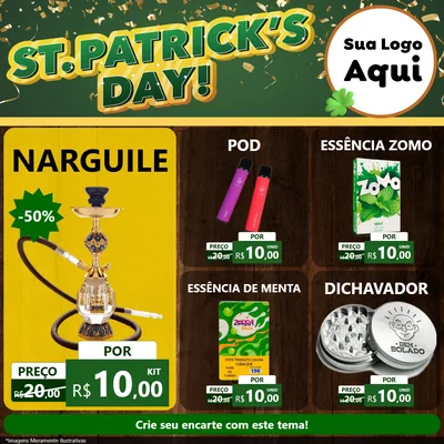 Modelo de Rede Social para Feed Facebook com o tema St Patriks Day para Tabacaria