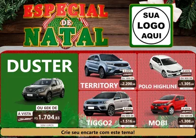 Modelo de Encarte para Encarte A4 Horizontal com o tema Especial de Natal para Concessionaria de Carros