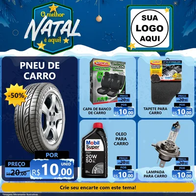 Modelo de Rede Social para Feed Facebook com o tema O Melhor Natal É Aqui! para Auto peças